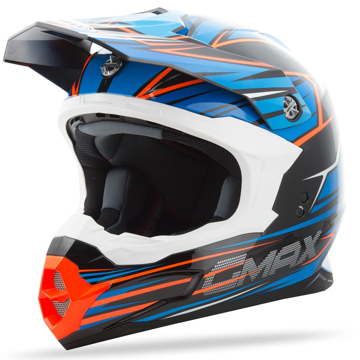 GMAX Mx-86 Off-Road Raz Helmet Black/Blue/Hi-Vis Orange Xs G3861213 TC-2