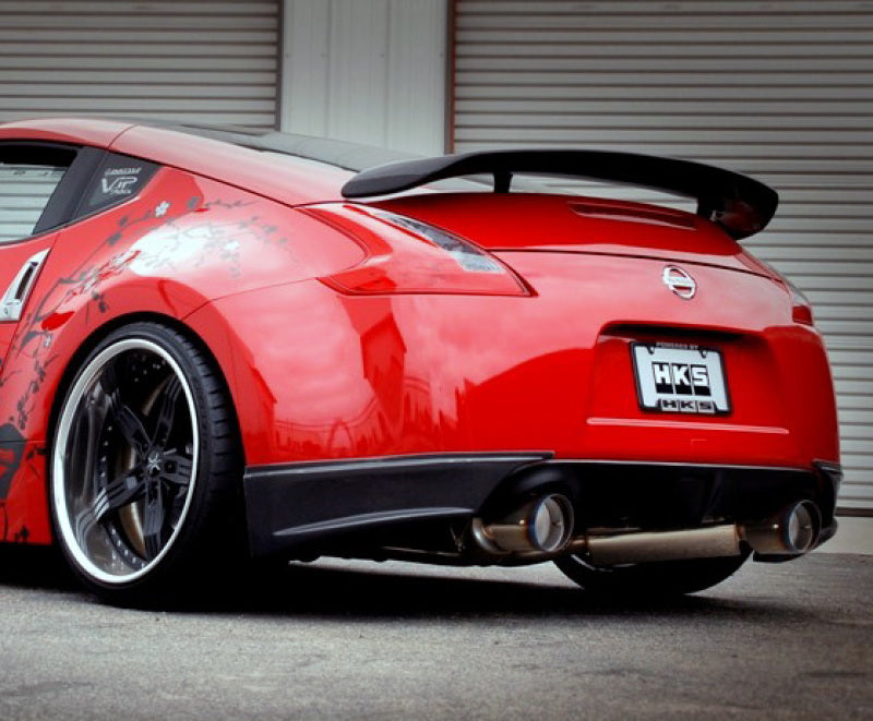 HKS 09+ 370z Dual Hi-Power Titanium Tip Catback Exhaust (requires removal of emissions canister shie 32009-BN004