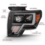 ANZO 2009-2014 Ford F-150 Projector Light Bar G4 H.L. Black Amber 111445