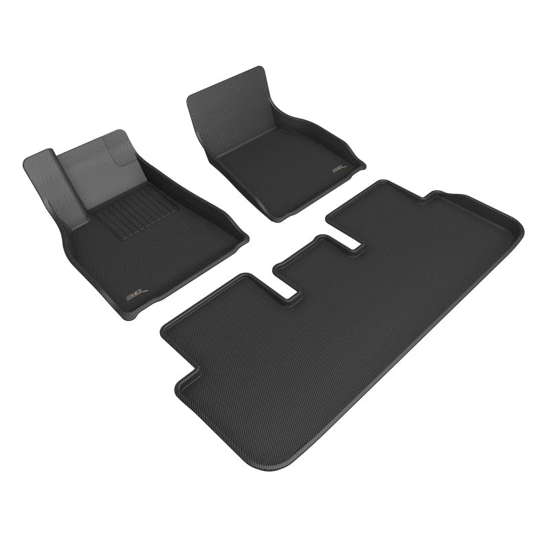 3D MAXpider 21-22 Tesla Model S Kagu 1st & 2nd Row Floormats - Black L1TL03801509