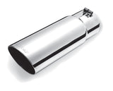 Gibson Round Single Wall Angle-Cut Tip - 3.5in OD/3in Inlet/12in Length - Stainless 500360