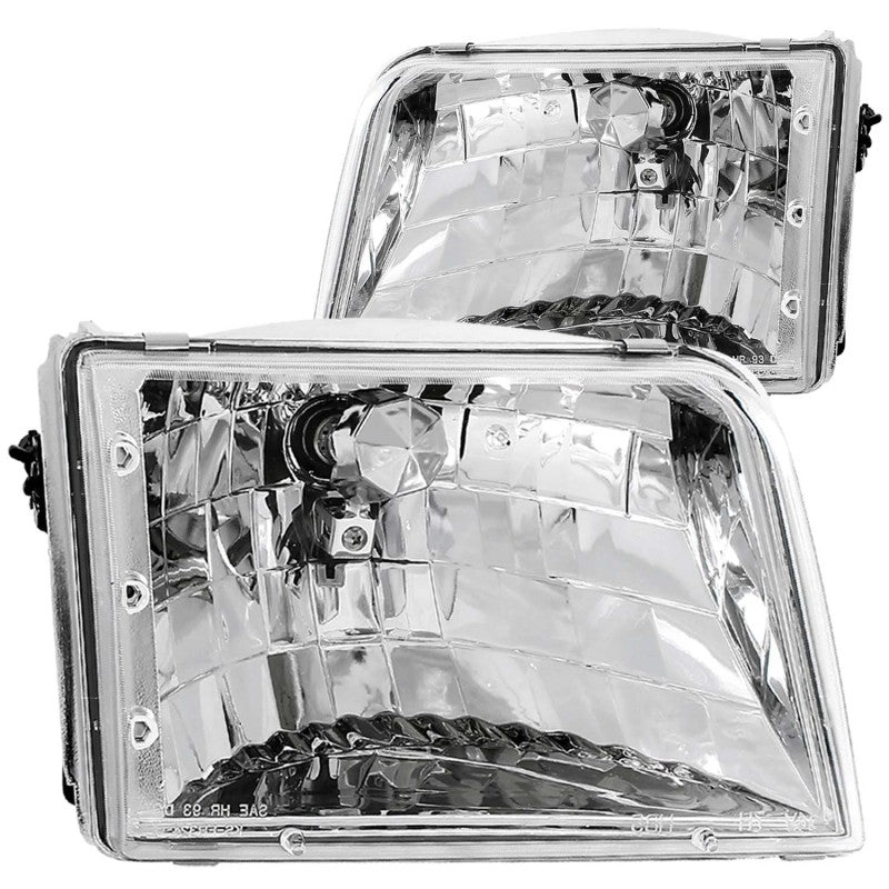 ANZO 1993-1997 Ford Ranger Crystal Headlights Chrome 111036