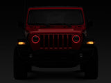 Raxiom 18-22 Jeep Wrangler JL/JT Axial 9-Inch LED Headlights w/RGB Halo- Blk Housing (Clear Lens) J142668