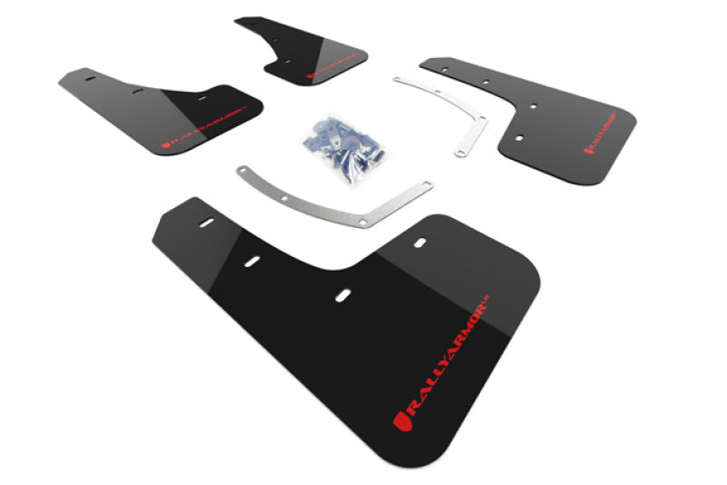 Rally Armor 18-22 Subaru Ascent Black UR Mud Flap w/ Red Logo MF49-UR-BLK/RD