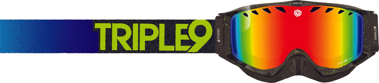 TRIPLE 9 Saint Goggle Blue/Hi-Vis W/ Fire Mirror/Bronze Lens 37-2315
