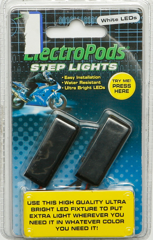 STREETFX Step Lights Black W/White Led 2/Pk 1043191
