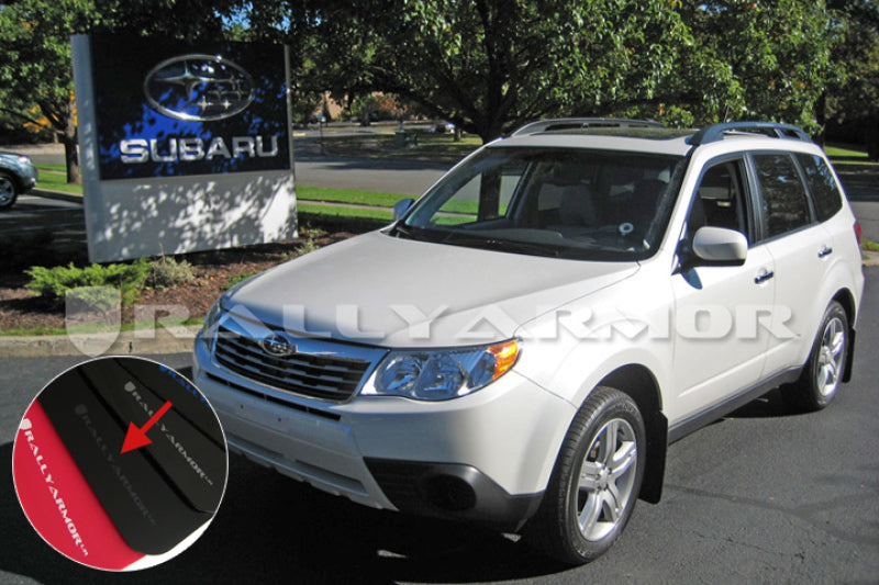 Rally Armor 2009+ Subaru Forester UR Black Mud Flap w/ Grey Logo MF11-UR-BLK/GRY