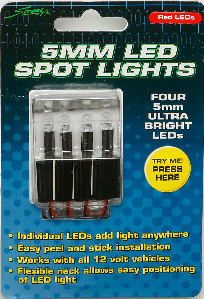 STREETFX 5mm Led Spot Lights Red 4/Pk 1044402