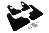 Rally Armor 2008+ Mitsubishi EVO X UR Black Mud Flap w/ Blue Logo MF10-UR-BLK/BL