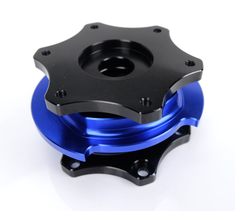NRG Race Short Hub Datsun - Black Body Blue Ring SRK-R200BK-BL