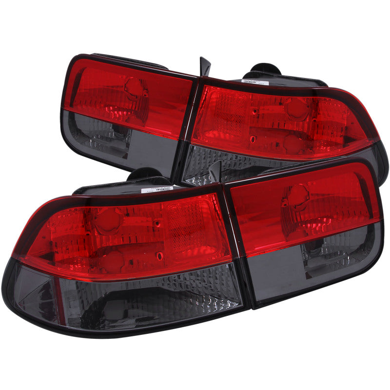 ANZO 1996-2000 Honda Civic Taillights Red/Smoke 221206