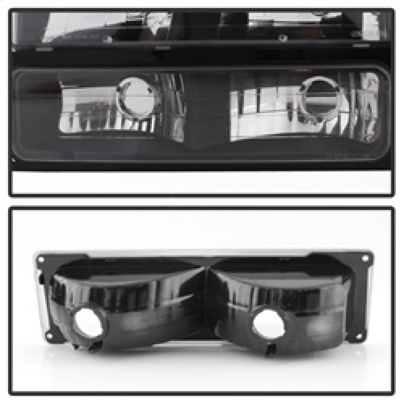 Xtune Chevy Suburban 94-98 Headlights w/ Corner & Parking Lights 8pcs Black HD-JH-CCK88-AM-BK-SET 5072221