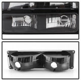 Xtune Chevy Suburban 94-98 Headlights w/ Corner & Parking Lights 8pcs Black HD-JH-CCK88-AM-BK-SET 5072221