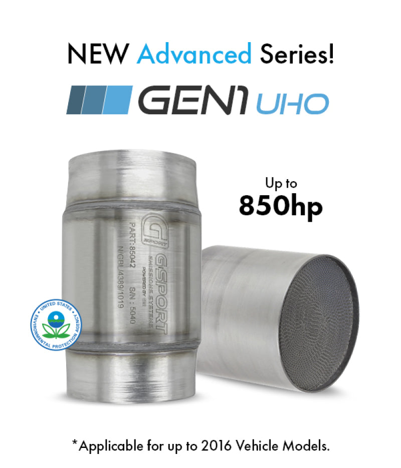 GESI G-Sport 6PK 300 CPSI EPA Compliant 3in Inlet/Outlet GEN1 Ultra High Output Cat Conv Assembly 685032