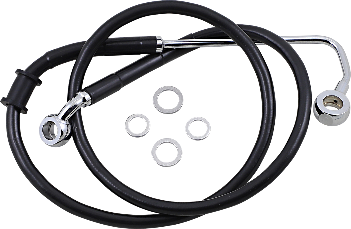 DRAG SPECIALTIES Brake Line - +6" - Black - '15-'17 Softail 618302-6BLK