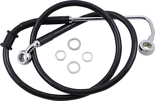 DRAG SPECIALTIES Brake Line - +6" - Black - '15-'17 Softail 618302-6BLK