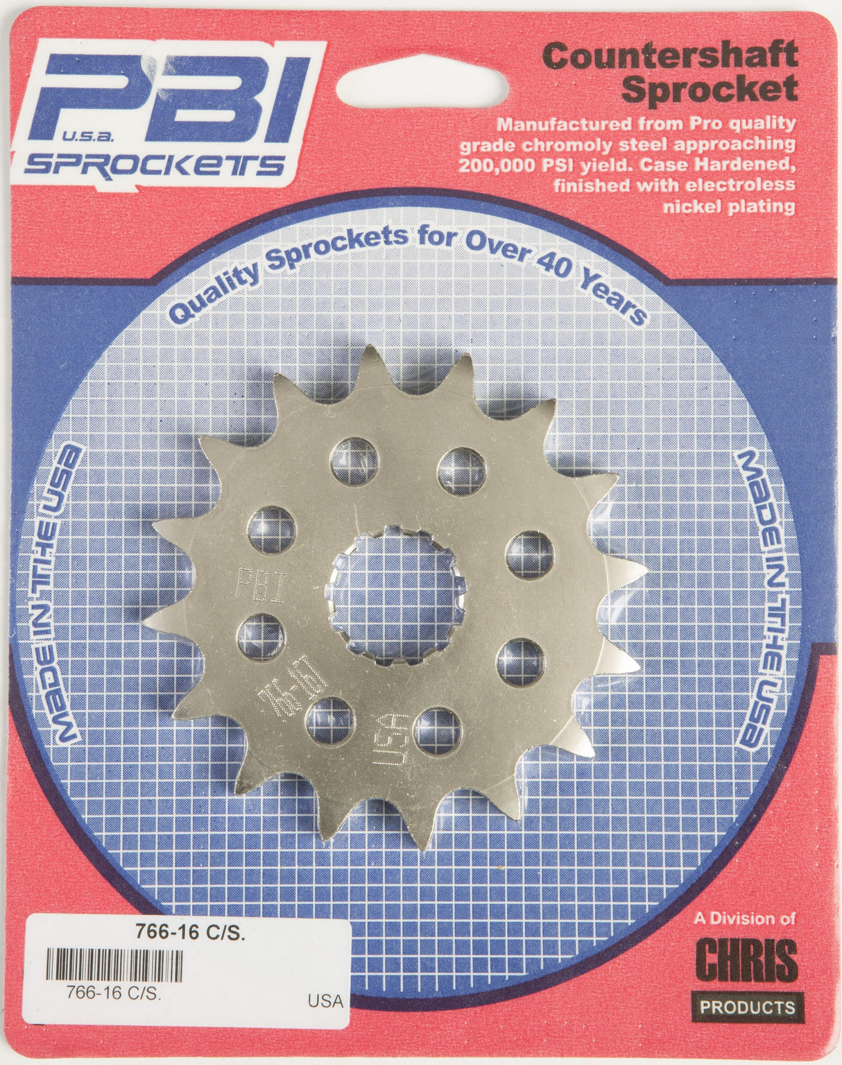 PBIFront Cs Sprocket Steel 16t-525 Kaw/Suz/Tri/Yam766-16