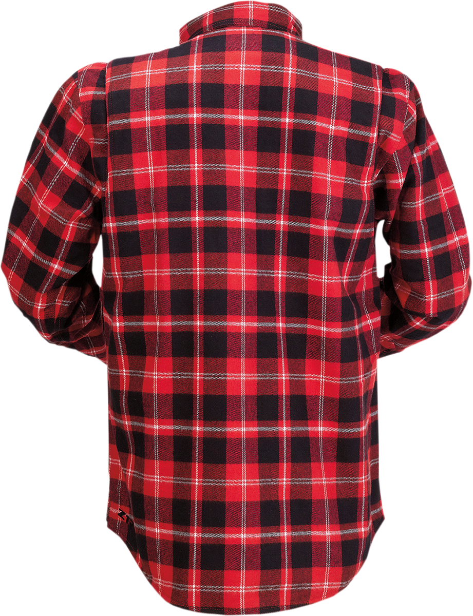 Z1R Duke Plaid Flannel Shirt - Red/Black - XL 3040-3052