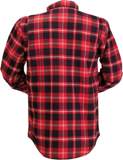 Z1R Duke Plaid Flannel Shirt - Red/Black - Large 3040-3051