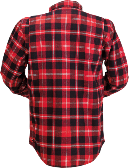 Z1R Duke Plaid Flannel Shirt - Red/Black - 5XL 3040-3056