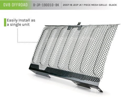 DV8 Offroad 2007-2018 Jeep JK Black Mesh Grille D-JP-190010-BK