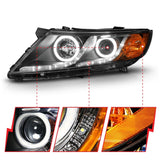 ANZO 2011-2013 Kia Optima Projector Headlights w/ Halo Black (CCFL) 121460