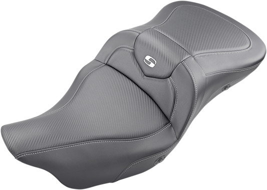 SADDLEMEN Roadsofa Seat - Heated - Carbon Fiber - without Backrest - '09-'23 FLHTCUTG 808-07B-185THC