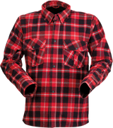 Z1R Duke Plaid Flannel Shirt - Red/Black - Medium 3040-3050