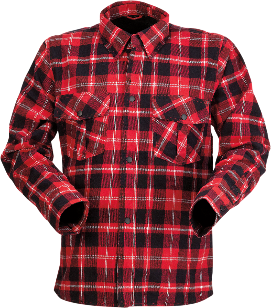 Z1R Duke Plaid Flannel Shirt - Red/Black - 2XL 3040-3053