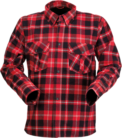 Z1R Duke Plaid Flannel Shirt - Red/Black - 2XL 3040-3053