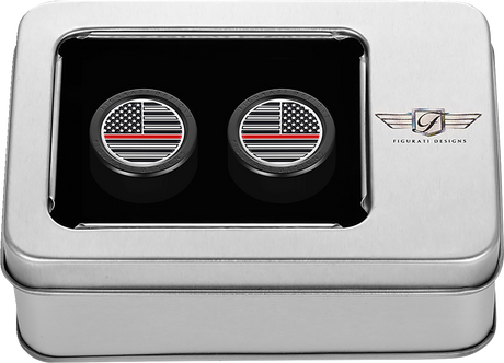 FIGURATI DESIGNS Docking Hardware Covers - American Flag - Red Line - Short - Black FD75-DC-2530-BK