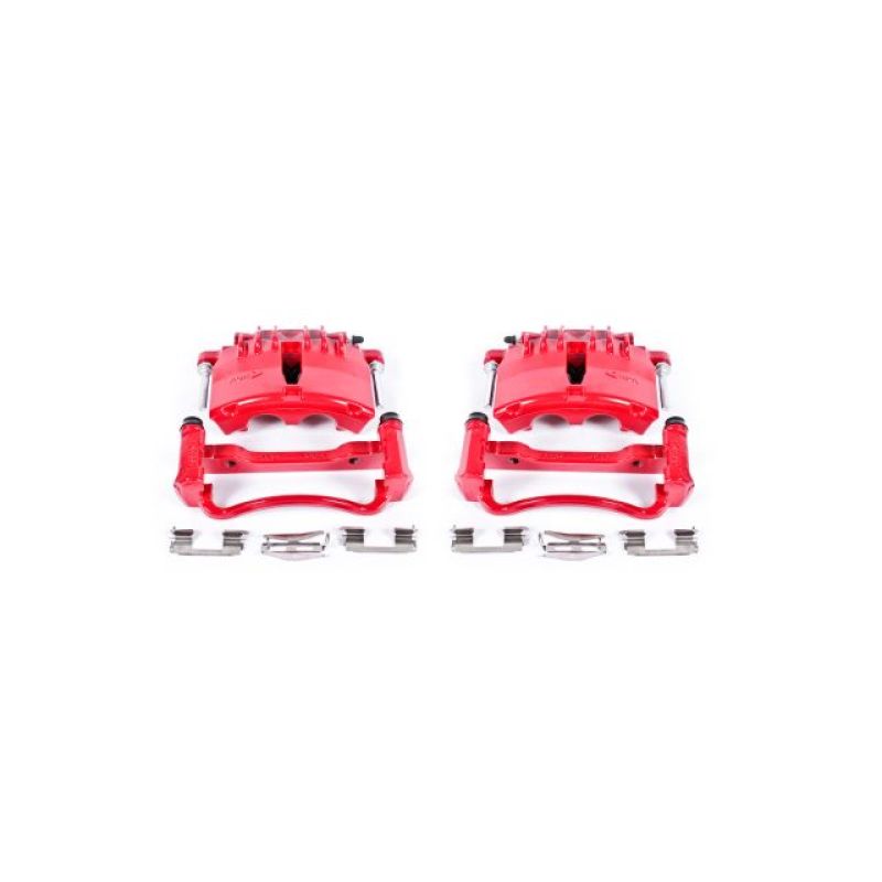 Power Stop 99-02 Ford Mustang Front Red Calipers w/Brackets - Pair S4722