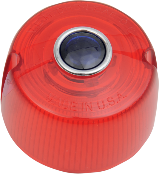 CHRIS PRODUCTS Turn Signal Lens - '73-'84 FX - Red with Blue Dot DHD1RB