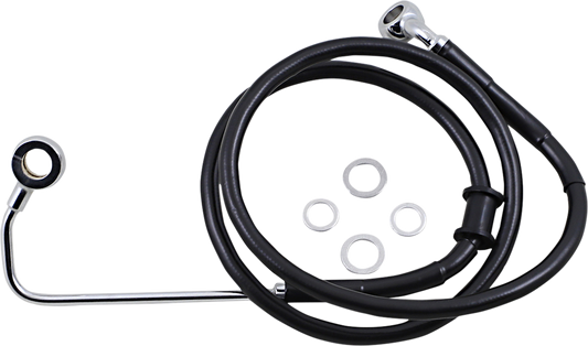 DRAG SPECIALTIES Brake Line - +8" - Black - '15-'17 Softail 618302-8BLK