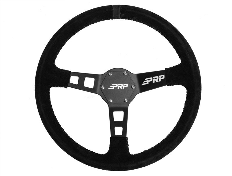 PRP Deep Dish Suede Steering Wheel- Black G120