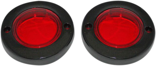 CUSTOM DYNAMICS ProBEAM® Flat Bezel Turn Signal Adapters - Black/Red PB-FLAT-BEZ-BR