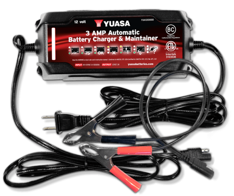 Yuasa 3 Amp Charger & Maintainer (12V) YUA3AMPCH