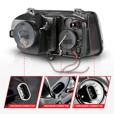 ANZO 2005-2010 Chrysler 300C Projector Headlights w/ Halo Black (CCFL) G2 121251