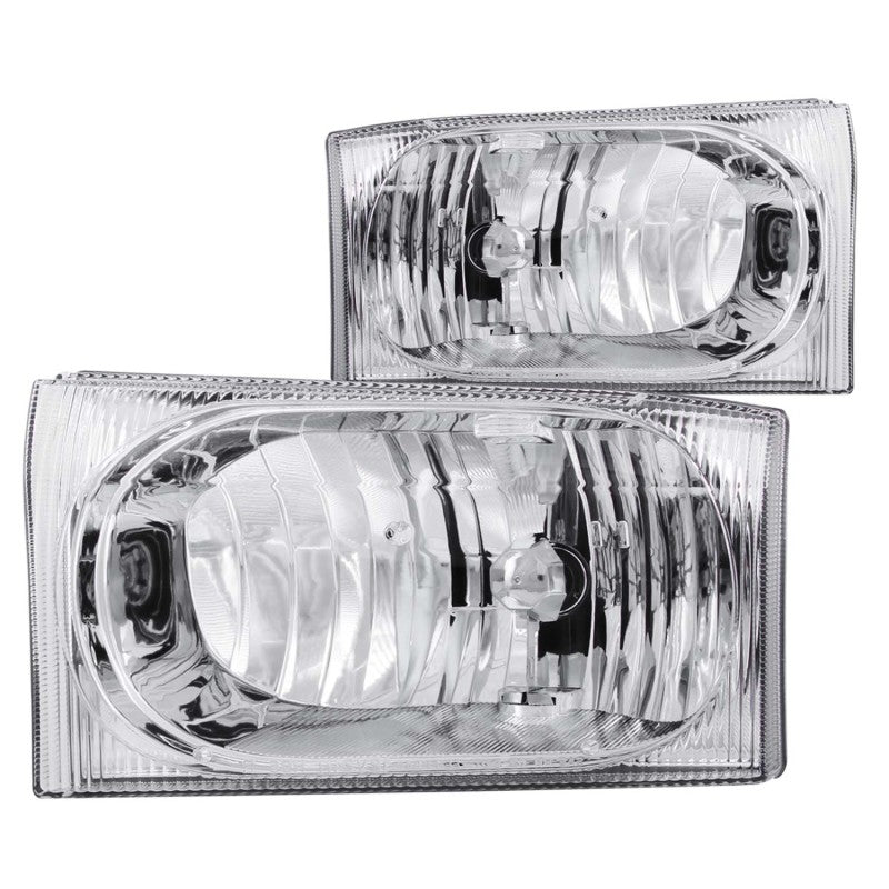 ANZO 2000-2004 Ford Excursion Crystal Headlights Chrome 2pc 111023