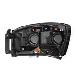 AlphaRex 06-08 Dodge Ram 1500HD NOVA LED ProjHeadlights Plank Style Blk w/Seq Signal/DRL/Amber LED 880536