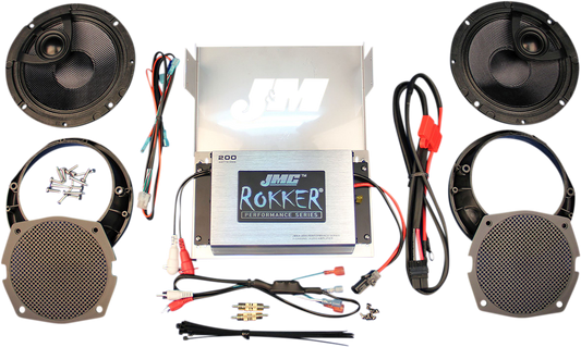 J & M 200 W Amplifier/Speaker Kit - '98-'13 FLHX/FLHT RPKT-200HC13