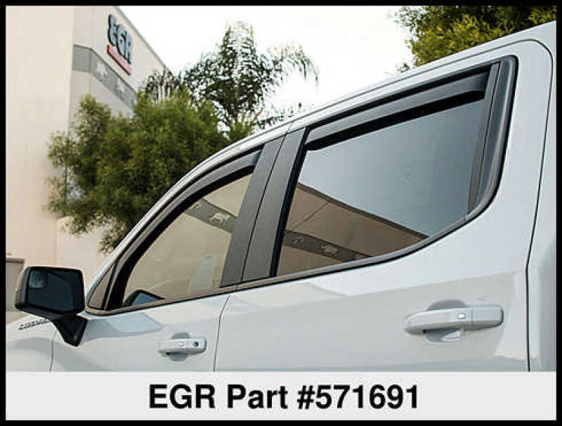 EGR 2019 Chevy 1500 Crew Cab In-Channel Window Visors - Dark Smoke 571691
