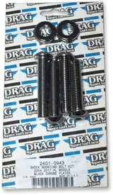 DRAG SPECIALTIES Kit de montaje de amortiguador - Negro/Cromo HECHO EN EE. UU. MKDR8BK 