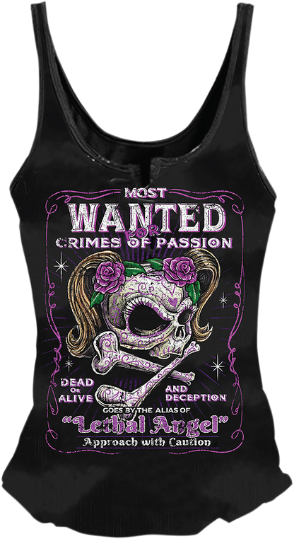 LETHAL THREAT Women's Most Wanted Tank Top - Black - 1XL LA205961X