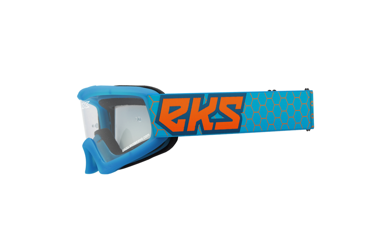EKS BRAND Xgrom Youth Goggle Cyan/Flo Orange Clear 067-30345
