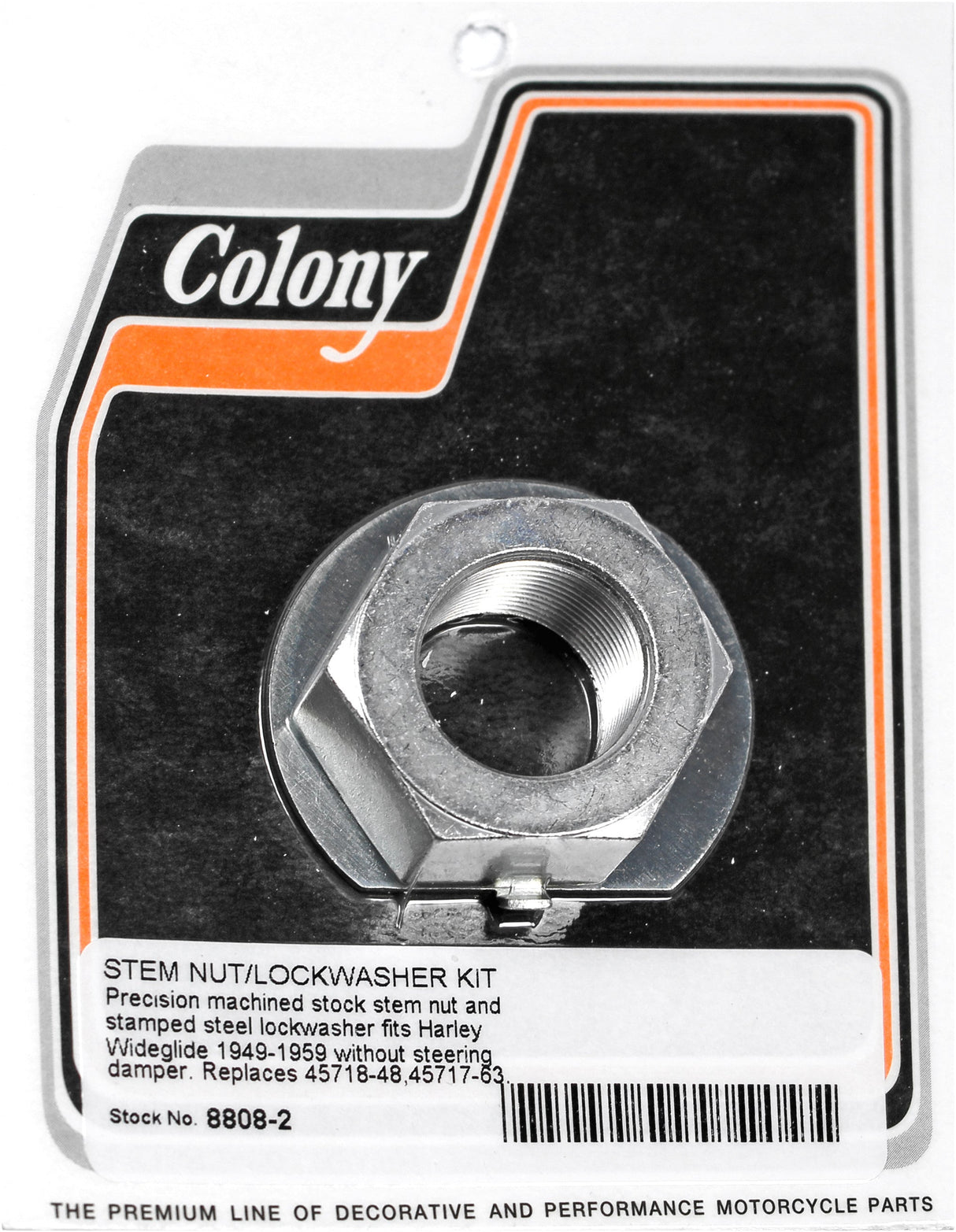 COLONY MACHINE Chrome Stem Nut & Lock Washer Kit 8808-2