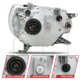 ANZO 2012-2015 Toyota Tacoma Crystal Headlights Black 111395