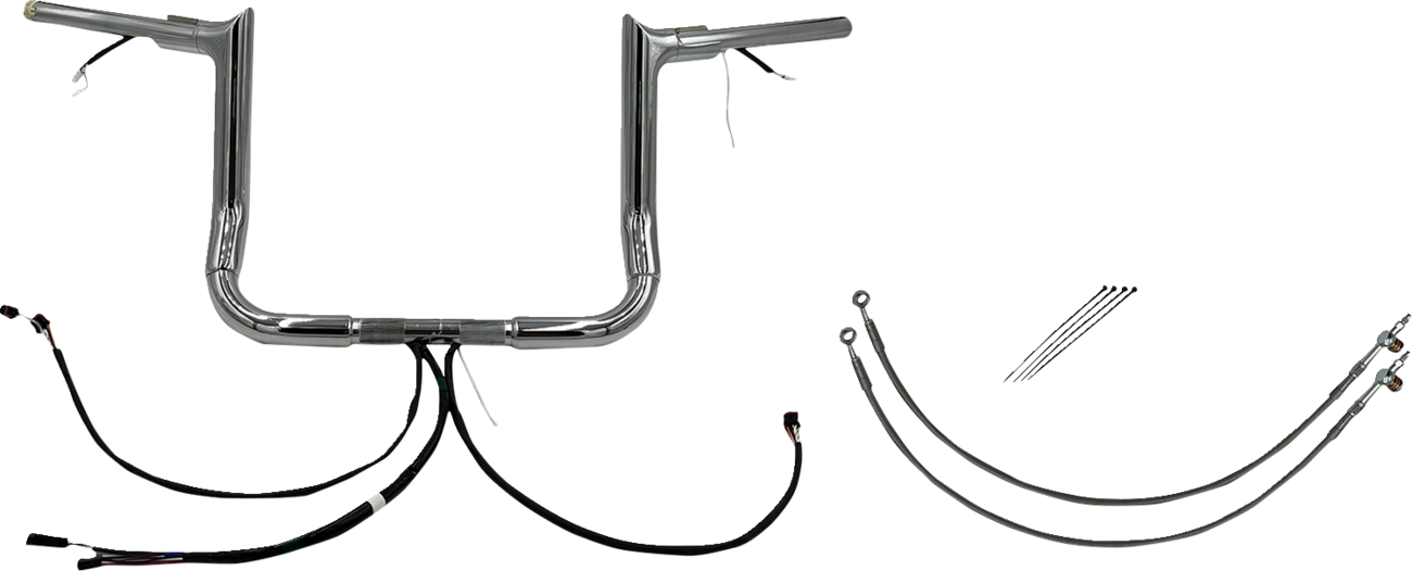 FAT BAGGERS INC. Handlebar Kit - Pointed Top - 12" - Chrome 801212