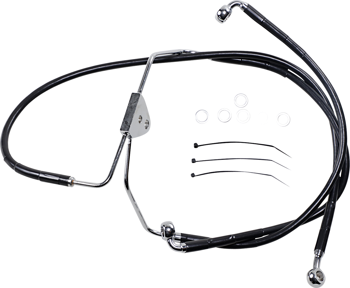 DRAG SPECIALTIES Línea de freno - Delantero - Negro - +2" 620085-2BLK