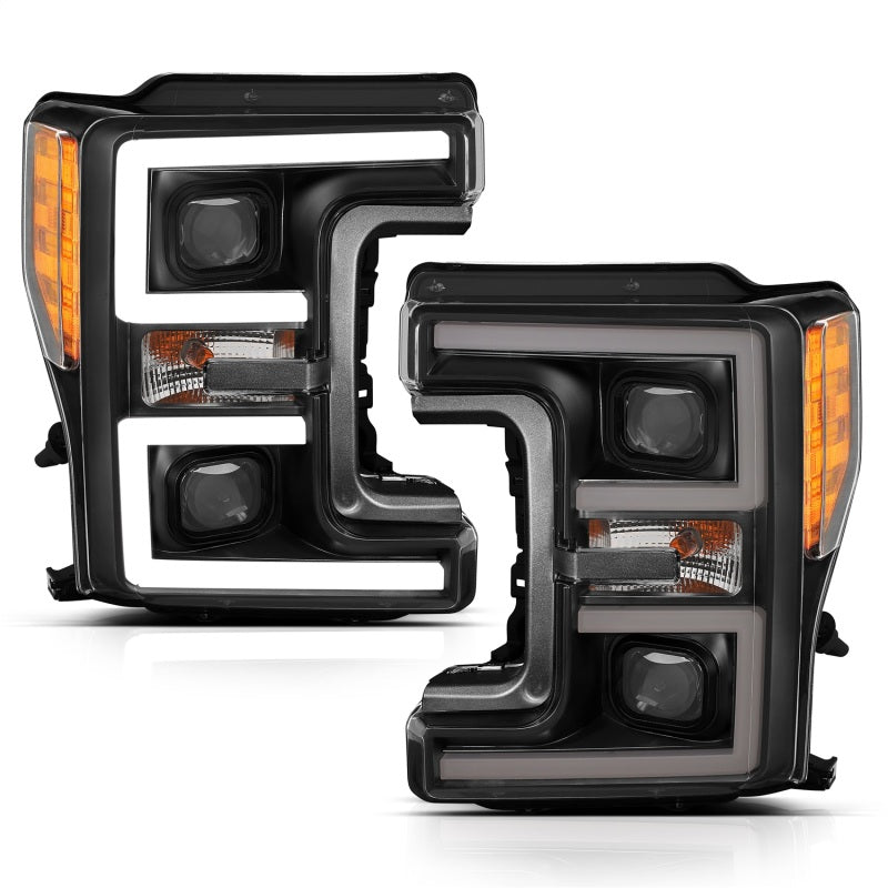 ANZO LED Headlights 17-18 Ford F-250 Super Duty Plank-Style L.E.D. Headlight Black (Pair) 111388